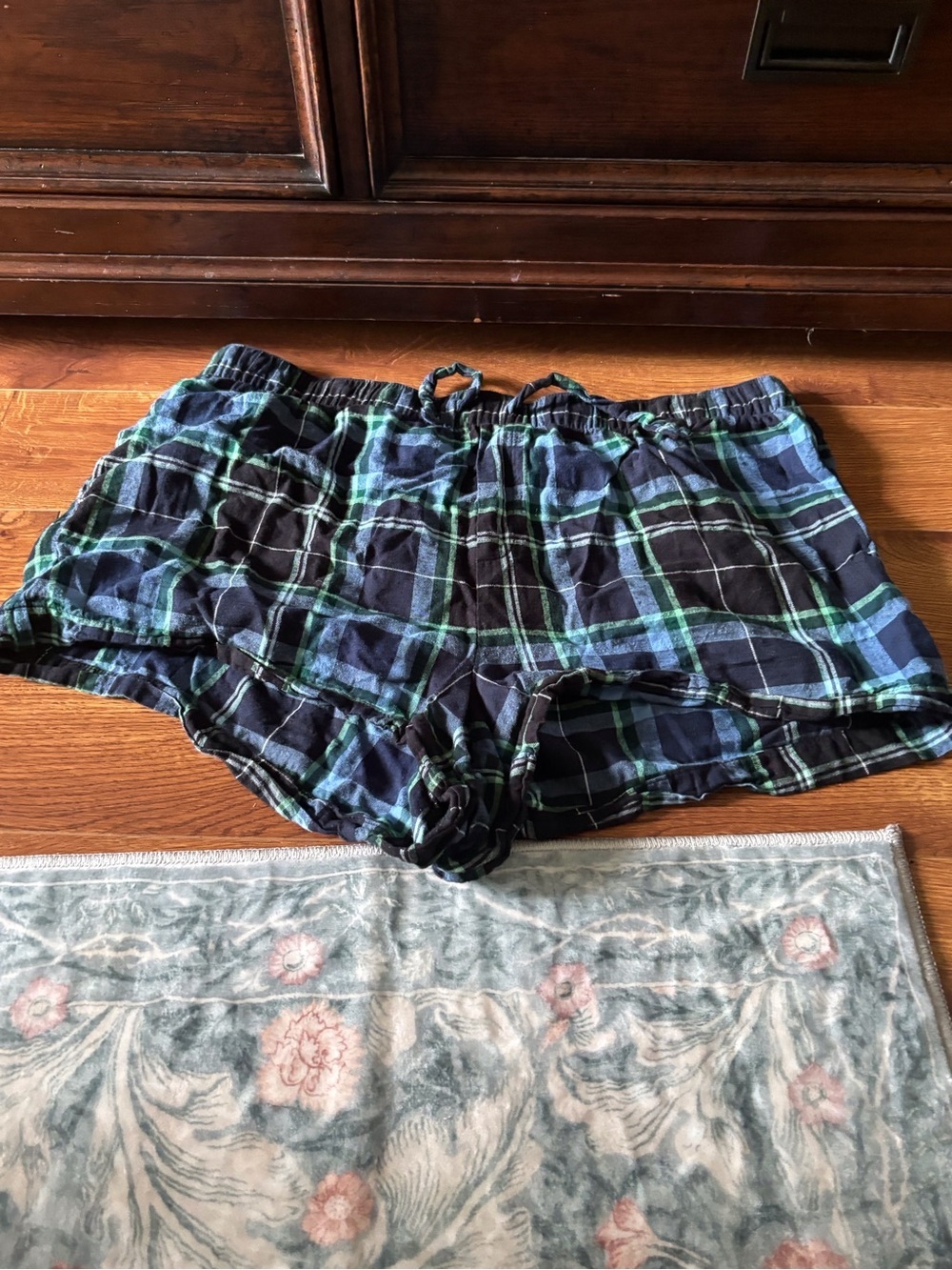 Auden Navy and Green Plaid Sleep Shorts
